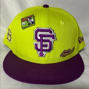 New Era Big League Chew Sour Apple Fitted SF Giants Hat - 7 5/8 - New! + Pin